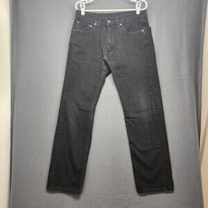 Levis 505 Jeans Mens Meas: 32x30 Black Straight Leg Denim Classic Fit Tag: 33x32